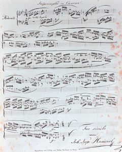 Erste Seite der Klaviermethode von J N Hummel (19. Jahrhundert)
