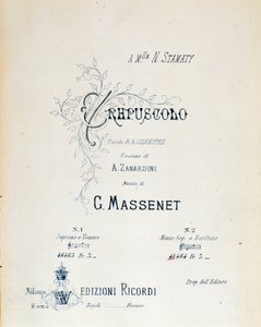 Frontispiz von Crepuscule, pastorales Gedicht Nr. 5 von Jules Massenet