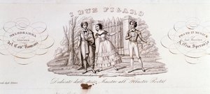 Frontispiz von I due Figaro, Oper von Alessandro Speranza von Anonymous Anonymous