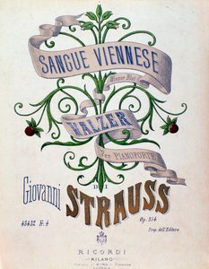 Frontispiz der Partitur von Wiener Blut von Johann Strauss