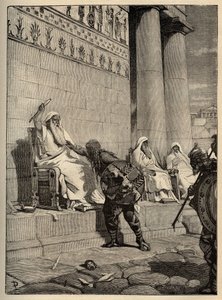 Gallischer Anführer Brennus (Brennos) kehrt 390 v. Chr. in die römische Hauptstadt zurück. - Die Gallier in Rom - Plünderung Roms - Gravur 1890
