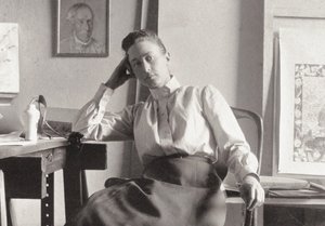 Hilma af Klint in ihrem Studio in der Hamngatan, Stockholm, ca. 1895 (Fotografie) von Anonymous Anonymous