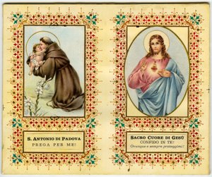 Heiliges Bild: Heiliger Antonius von Padua und Jesus mit heiligem Herzen (Druck)