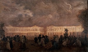 Beleuchtung des Place Louis XV (heute Place de la Concorde) in Paris im Jahr 1782 von Anonymous Anonymous