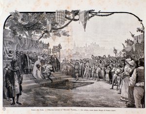 Illustration für die letzte Szene von Die Meistersinger von Nürnberg von Wagner, für die Aufführung im Teatro alla Scala von Anonymous Anonymous