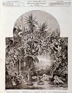 Illustration für die Oper Parsifal von Wagner, aufgeführt 1882 im Theater von Bayreuth
