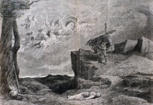 Illustration für die Oper Die Walküre im Ring des Nibelungen von Wagner