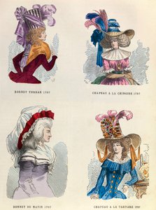 Im Jahr 1787 Turbanhut; Morgenhut; Chinesischer Hut und Tartarenhut - private Sammlung von Anonymous Anonymous
