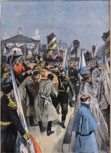 In St. Petersburg in Russland: die Beerdigung des Großfürsten Alexandrowitsch (Aleksei Aleksandrowitsch Romanow) von Anonymous Anonymous