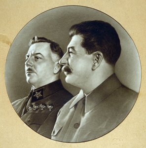 Josef Stalin und Kliment Woroschilow (Voroshilov) von Anonymous Anonymous