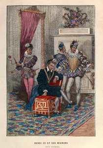 König Heinrich III. (1551 - 1589) und seine Mignon - König Heinrich III. von Frankreich und seine Favoriten 16. Jahrhundert - private Sammlung von Anonymous Anonymous