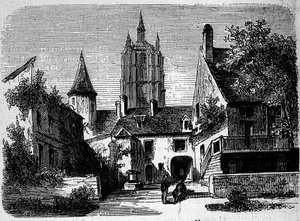 La maison au Mans von Paul Scarron (1610-1660), französischer Schriftsteller. Gravur des 19. Jahrhunderts von Anonymous Anonymous