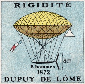 Die Ballons: Ballon von Henri Dupuy de Lôme (1816-1885) im Jahr 1872. Anonyme Illustration von 1925. Private Sammlung. von Anonymous Anonymous