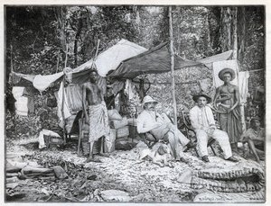 Mission des französischen Kapitäns Louis Gustave Binger (1856-1936): Lager der Mission in Afforenou, Côte d