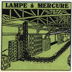Neue Gaseigenschaften: Quecksilberlampe. Anonyme Illustration von 1925. Private Sammlung.