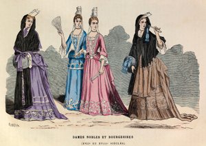 Kostüme von Adels- und Bürgerdamen im 17. und 18. Jahrhundert - Adlige Dame 17. Jahrhundert von Anonymous Anonymous