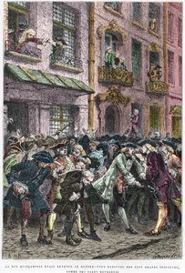Paris IV Arrondissement - La rue Quincampoix im Jahr 1720 zur Zeit des Systems von John Law (1671 - 1729) - „L