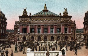 Paris: Ansicht der Opernfassade von Charles Garnier (1825-1898) und der Metrostation auf der Place de l