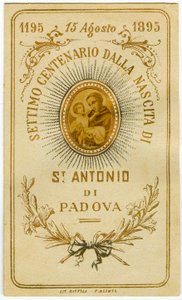 Andachtsbild: Heiliges Bild zur Feier des Geburtstags des heiligen Antonius von Padua