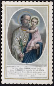 Fromme Bild: Jesus als Kind in den Armen von Joseph von Anonymous Anonymous