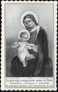 Andachtsbild: Jesus als Kind in den Armen seiner Mutter Maria (Stich) von Anonymous Anonymous