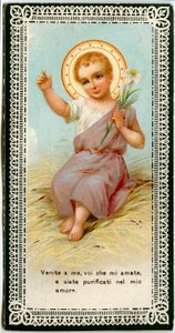 Fromme Bild: Jesus hält eine Lilie