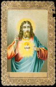 Frommes Bild: Jesus mit heiligem Herzen