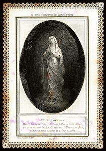 Andachtsbild: Notre Dame de Lourdes. Karte. 19. Jahrhundert. Private Sammlung von Anonymous Anonymous
