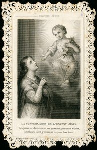 Andachtsbild: Gebet zu Jesus (Gravur)