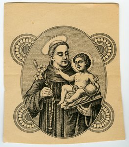Andachtsbild: Heiliger Antonius von Padua (Gravur)
