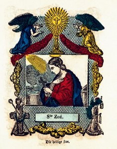Andachtsbild: Heilige Zoe. Gravur des 19. Jahrhunderts. Private Sammlung von Anonymous Anonymous