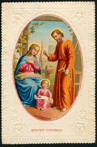 Andachtsbild: Die Heilige Familie (Chromolithografie) von Anonymous Anonymous