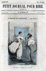 Politische und soziale Karikatur während des Zweiten Kaiserreichs. „Über Krinoline“