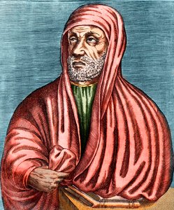 Porträt von Abu Ali al-Husain ibn Abdallah ibn Sina (Avicenna) (980-1037), iranischer Arzt und Philosoph, Gravur, unsigniert