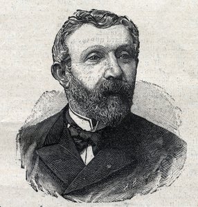 Porträt von Alfred Mezieres (1826-1915), französischer Literaturhistoriker, Journalist und Politiker. Gravur in "Le Petit Parisien"