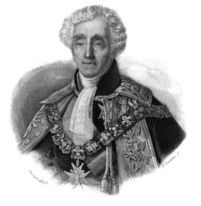 Porträt von Ambroise Polycarpe La Rochefoucauld Doudeauville (Ambroise-Polycarpe La Rochefoucauld-Doudeauville) (1765-1841) in „Portraits et histoire des hommes utile: hommes et femmes de tous pays et de tous conditions, qui a l
