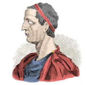Porträt von Ancus Marcius (Anco Marzio), dem vierten der sieben legendären Könige des antiken Roms. Er regierte von -641 bis -616. Gravur des 19. Jahrhunderts. Mailänder