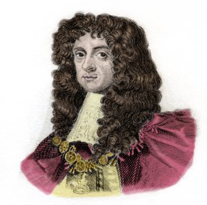 Porträt von Charles II (1630-1685) König von England. Gravur des 19. Jahrhunderts. Mailänder