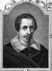 Porträt von Daniele Crespi (1598-1630), italienischer Maler. Gravur von 1859 in „Die Galerien Europas - Italien“ von Armandaud. Private Sammlung.