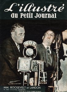 Porträt von Franklin Delano Roosevelt und Alfred Mossman „Alf“ Landon, die beiden Konkurrenten bei der Präsidentschaftswahl der Vereinigten Staaten von Anonymous Anonymous