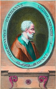 Porträt von Girolamo Cardano (Hieronymus Cardanus) (1501-1576) italienischer Mathematiker, Philosoph, Astrologe und Arzt, private Sammlung