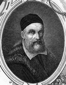 Porträt von Jacopo oder Giacomo Bassano (1518-1592), italienischer Maler. Gravur von 1859 in „Die Galerien Europas - Italien“ von Armengaud.