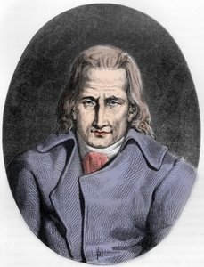 Porträt von Jacques Cazotte, französischer Autor - Porträt von Jacques Cazotte (1719-1792) - Gravur von 1863 in „Le Livre Rouge - Histoire De L