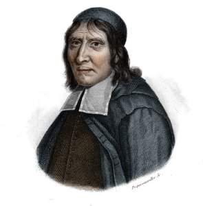 Porträt von Jean Hamon (1618-1687), französischer Arzt und Jansenist in „Portraits et histoire des hommes utile: hommes et femmes de tous pays et de tous conditions, qui acquis des droits à la reconnaissance des hommes“ veröffentlicht und verbreitet von de