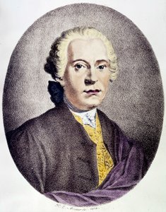 Porträt von Johan Adolf Hasse (1699-1783) Barockkomponist, Gravur des 18. Jahrhunderts, private Sammlung
