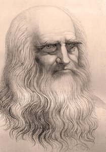 Porträt von Leonardo Da Vinci (1452-1519) nach seinem Selbstporträt. von Anonymous Anonymous