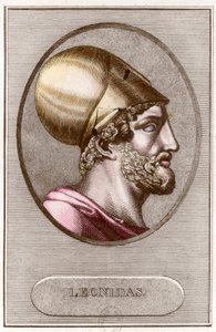 Porträt von Leonidas I., König von Sparta (491 v. Chr. - 480 v. Chr.). Gravur. Private Sammlung.