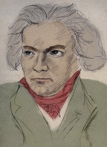 Porträt von Ludwig van Beethoven (1770-1827), deutscher Komponist - anonyme Zeichnung Anfang des 20. Jahrhunderts - Private Sammlung