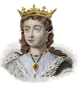 Porträt von Margarita von Anjou, Königin von England (1429-1482). Gravur aus dem 19. Jahrhundert