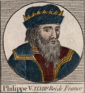 Porträt von Philipp V. der Lange (1294-1322), König von Frankreich - Gravur aus „Anleitung zur Geschichte Frankreichs“ von Charles Constant Le Tellier 1821